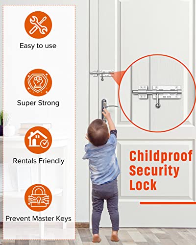 Heavy Duty Slide Bolt Gate Latch Hardware, 6.3 Inch, Silver - color: Silver - 1 Pack