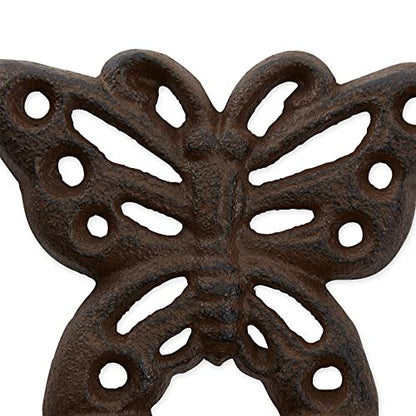 DII Cast Iron Decorative Wall Hook Set, Butterfly, 2 Count - size: Butterfly