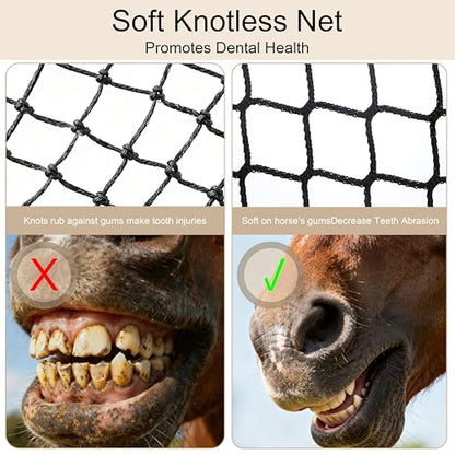 Martx 5x5ft Round Bale Hay Net for Horses Slow Feed, Knotless Feeder - size: 5x5ft