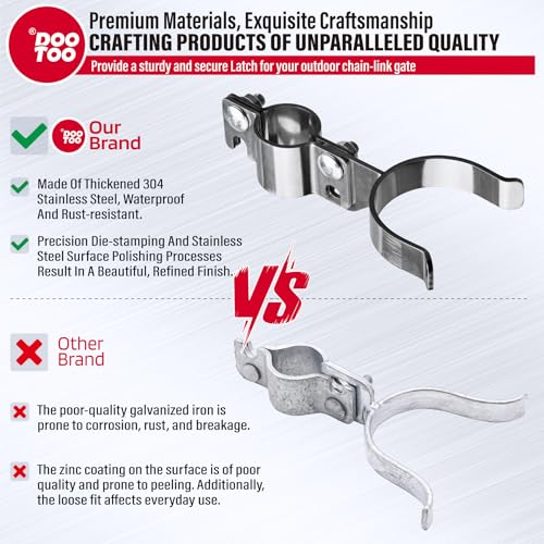 Stainless Steel 1-3/8" x 2-3/8" Chain Link Gate Latch （Fit 1-3/8" Gate Frame）, Heavy Duty Chain Link Fence Gate Fork Latch with Hole for Padlock 1Pack - color: 1-3/8"x2-3/8"