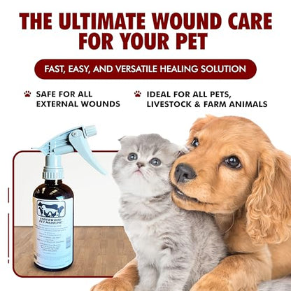 Pet Wound Care Spray with Trigger, Animal Wound Cleaner, 16 oz, No-Sting