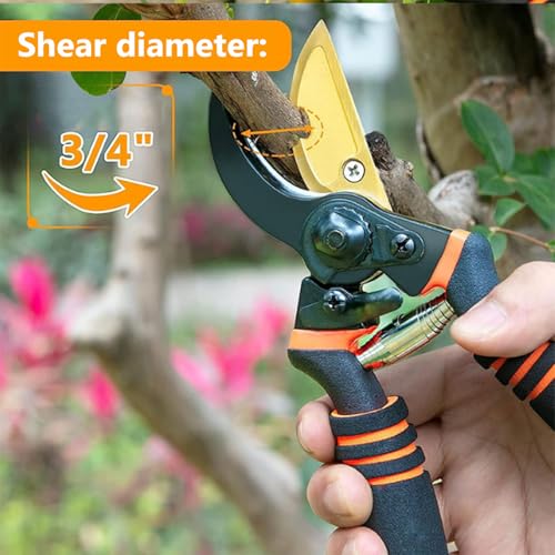 Ultra Sharp Titanium Steel Pruning Shears, Cuts 3X Easier, Rust-Resistant, Effortlessly 1-Inch Cut Capacity Garden Scissors, Ergonomic Handle - style: gy-b09