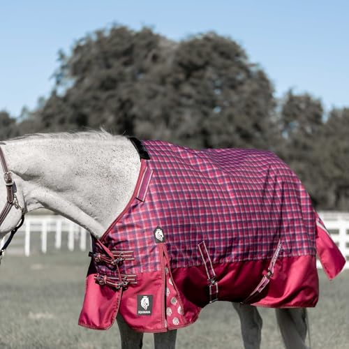 Equinavia Arktis Regular Neck Heavy Turnout Blanket 300g - Cranberry Red - 72 in - color: Cranberry Red, size: 72 in