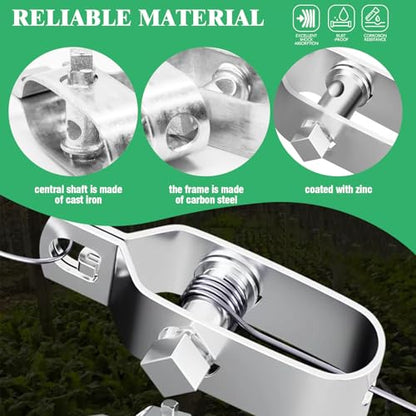 12Pcs Electric Fence Tightener, Heavy Duty Silver Galvanised Inline Wire Ratchet Tensioner for Tensioning Cable Farm, Fence, Home (120mm/4.7”) - size: 120mm/4.7”
