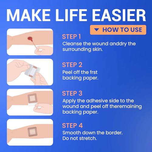 Large Waterproof Bandages 2x2 Silicone Foam Dressing Sensitive Skin, 20 PCS - style: 2"x2"(20PCS)