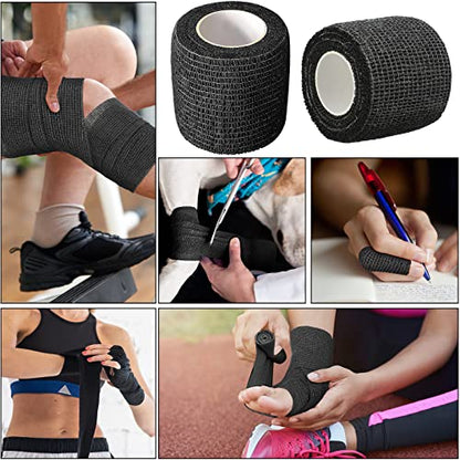 Treela 64 Pack 2" X 5 Yards Self Adhesive Bandage Wrap Black - color: Black, size: 2 Inch X 5 Yard
