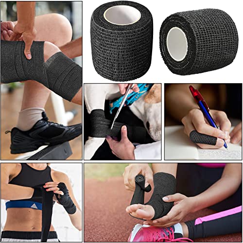 Treela 64 Pack 2" X 5 Yards Self Adhesive Bandage Wrap Black - color: Black, size: 2 Inch X 5 Yard