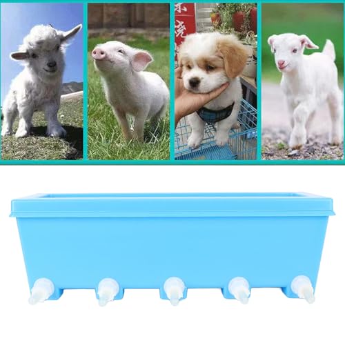 Asixxsix 5 Pacifier Small Animal Milk Feeder, Lamb Drink Nipples Piglets Feeder, Cow Calf Milk Drinking Nipple with Nipples for Sheep Piglet Lamp Goat Milk Feeder Nursing Bottle
