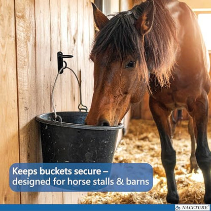 NACETURE Heavy Duty Horse Stall Bucket Hooks, 6 Pack