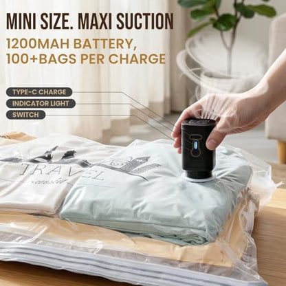 TAILI Vacuum Storage Bags with Rechargeable Pump, 10 Combo(4M+4L+2XL) - size: 10 Travel
