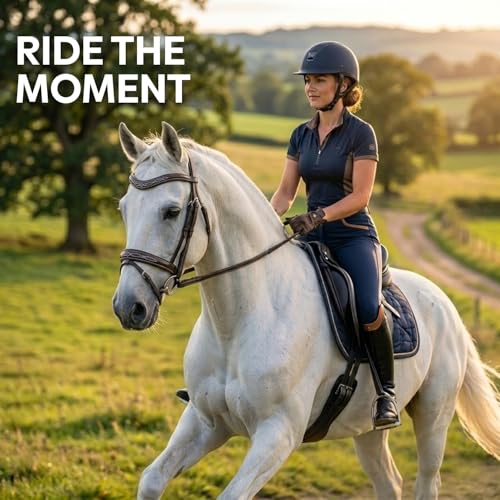 Equine Care English Horse Bridle with Reins, Padded, 6 Browband Styles - color: Havana Brown