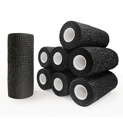 onida 4" X 5yd Self Adhesive Bandage Wrap Non-Woven Elastic Sports Tape | 8-pack Medical Vet Wrap Cohesive Bandage Wrap Breathable, Waterproof, for Wrist Ankle Tattoo Grip, black - color: Black