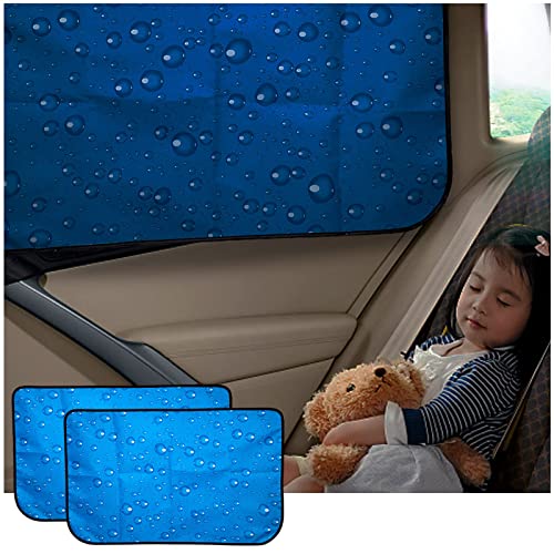 Aokway Magnetic Side Window Sun Shade -100% Block Light Car Window Shades - Car Privacy Curtains Universal Fit for Baby Naps, and Camping with UV Protection (Blue, Rear 2pcs) - color: blue, size: Rear Side 2Pcs