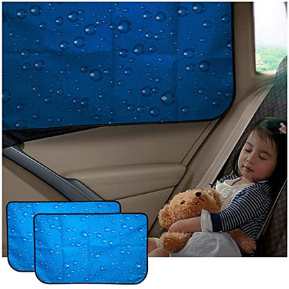 Aokway Magnetic Side Window Sun Shade -100% Block Light Car Window Shades - Car Privacy Curtains Universal Fit for Baby Naps, and Camping with UV Protection (Blue, Rear 2pcs) - color: blue, size: Rear Side 2Pcs