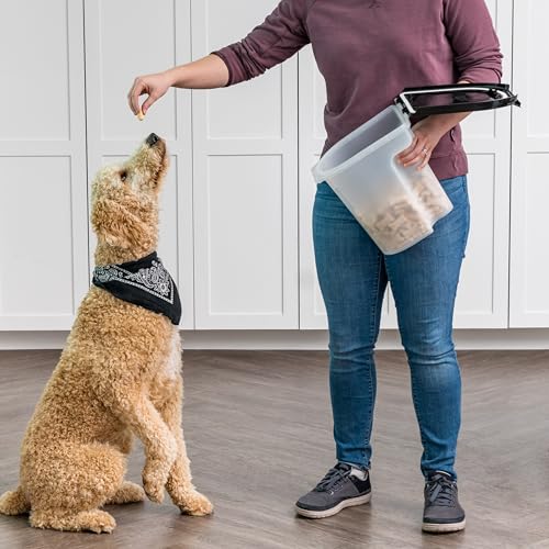 IRIS USA Dog Food Storage Container, Up to 6.5 lbs, Black, Made in USA