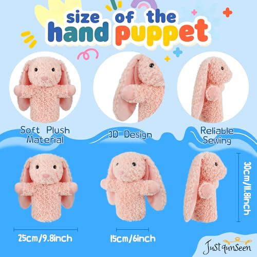 Bunny Puppet for Kids Rabbit Puppets Animal Stuffed Toy Gift for Boys Girls Washable Springtime Easter Animal Stuffed Fabric Interactive Role Play Family Fun - color: Bunny