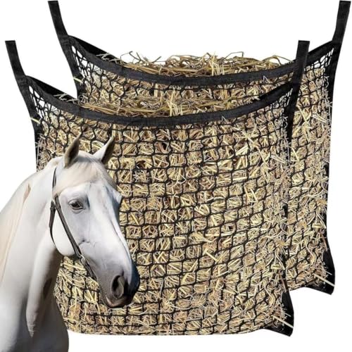 Martx 5X5ft Round Bale Hay Net for Horses Slow Feed,Knotless-Livestock Slow Feed Hay,Fits 4x4 5x5 6x6 Round Bales,Heavy Duty &1.5inch Holes Feeder Nets for Horses Goats Cattle Reduce Waste - size: 6x6ft