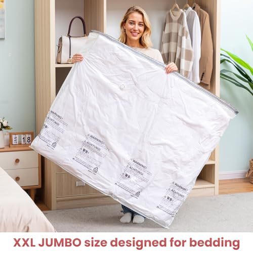TAILI Vacuum Storage Bags 4 Pack, XXL Jumbo Size 47x39 Inch, Cream - size: 4 XXL
