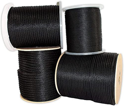 SGT KNOTS Solid Braided Polypropylene Derby Rope – Durable, Weatherproof Rope Ideal for Animal Handling, Boating, Camping, and Knot Tying Practice (3/8" x 10ft Black) - color: Black, size: 3/8 in x 10 ft