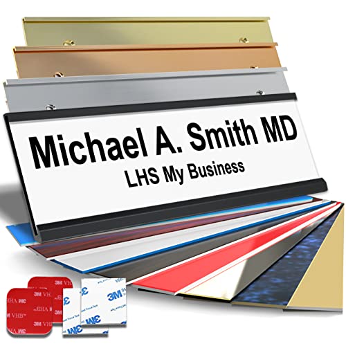 Custom Office Door Name Plate, Wall Sign White with Black Letters, 2x6 | Mounting Included 10+ Options, Desk, Wall, Cubicle & Door Nameplate Holders, 3M Adhesive, Hanging, Personalized & Made in USA - color: B16 - White & Black Lettering, size: 2x6 Sign &