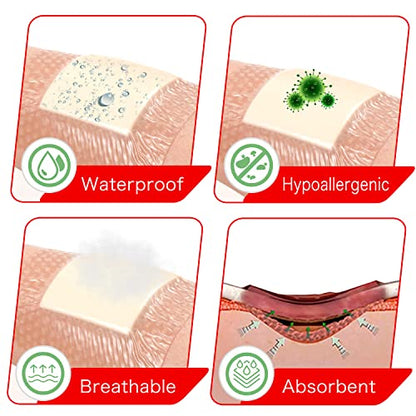 FRESINIDER 7"x7" (Pack of 5) Wound Silicone Sacral Foam Dressing - Sacrum Foam Adhesive with Border - Waterproof Absorbent Breathable Bed Sore Pressure Pads - color: 7" X 7" , 5 Pack