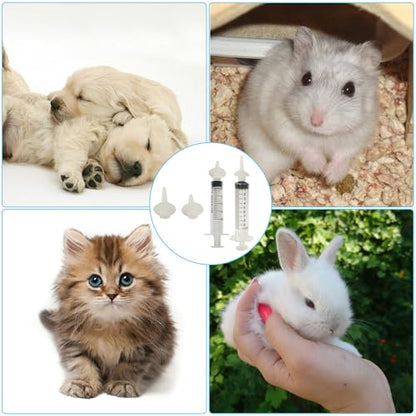 Kitten Nipples for Feeding Puppy Bottle with Nipple and Syringe