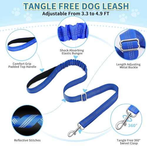 SlowTon No Pull Small Dog Harness and Leash Set with Front Clip | Soft Padded, Neck & Chest Adjustable, Lightweight, Anti-Twist, Puppy Vest Harness Pet Lead Combo for Small Medium Dog, DBL S - color: Dark Blue, size: Small