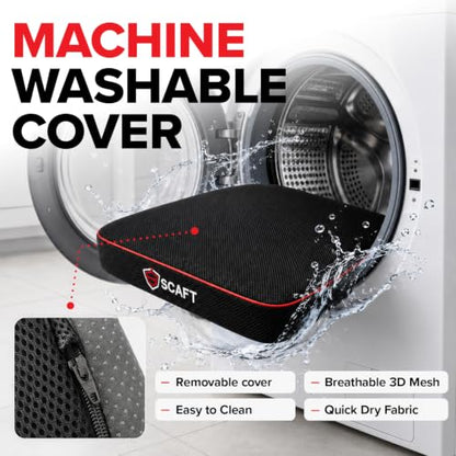 Stadium Seat Cushion, 1-Pack, 2.5" Thick Multi-Layer Foam Seat Pad, Non-Slip Bottom, Breathable 3D Mesh Cover, Waterproof Cover & Carabiner, Portable for Bleachers & Outdoor Events