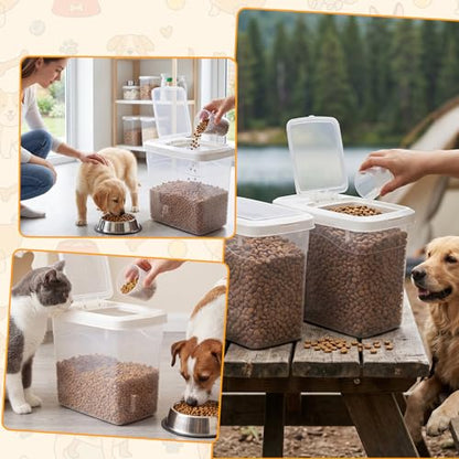 2 Pack 18 Lbs Airtight Dog Food Storage Container with Scoops - size: 18 Lbs