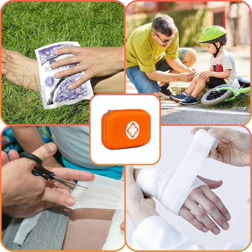 First Aid Kit 276PCS Car Home Camping Essentials Orange Emergency Kit AMORNING - color: Orange-276pcs