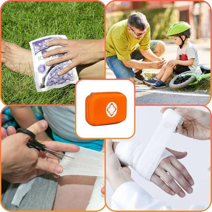 First Aid Kit 276PCS Car Home Camping Essentials Orange Emergency Kit AMORNING - color: Orange-276pcs