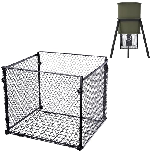 Deer Feeder Varmint Guard, 14.5” x 12.5” Square Varmint Cage for Feeders | All-Metal Deer Feeder Cage, Protective Cages for Feeder Keeping Wildlife Away Outdoor Hunting (Square) - color: Square