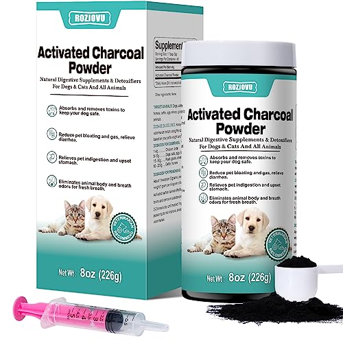 Activated Charcoal for Dogs, Cats, and All Pets, Pet First Aid Kit Antidote for Poisoning, Indigestion & Diarrhea, Gas Relief, 8 oz (Powder) - size: 8oz