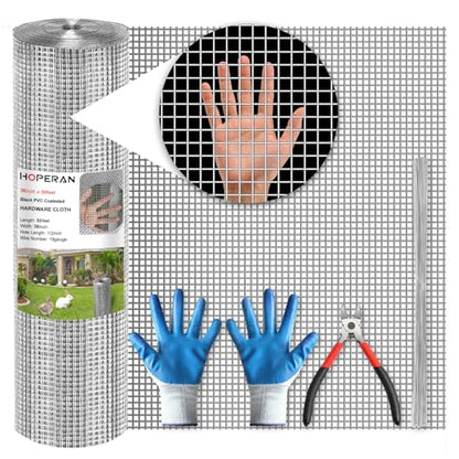 HOPERAN Hardware Cloth 1/2 Inch 36 x 50 ft, 19 Gauge Chicken Wire Fencing | Hot Dipped Galvanized After Welding, Rust resistant, Heavy-duty, for Garden Fencing Gopher Wire Rabbit Cage Poultry Netting - size: 1/2" 36in × 50ft
