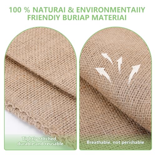 4Pcs 19.5"x35" Breathable Natural Burlap Bags with Rope for Potato Storage | Reusable, Thickened Jute Food Storage Sacks, Helps Potatoes/ Onions/ Root Vegetables Stay Fresh - size: 19.5" x 35"