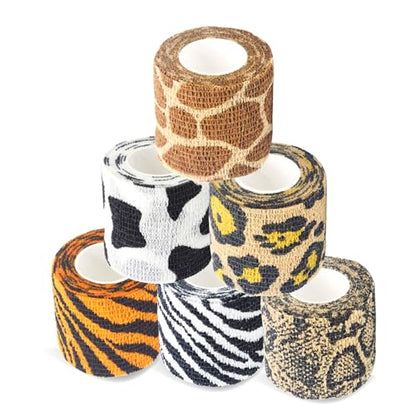 MEDUWEDU Pet Bandage 6 Rolls, Adhesive Bandage, Self Adhesive Bandage, First Aid Adhesive Gauze, for Horses, Dogs,Cats, Birds, Animals (Animals, 2 Inch (Pack of 6)) - color: Solid Colors