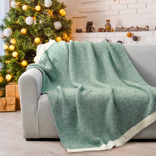 Snuggle Sac Green Throw XL Blanket 50x70,Super Soft Warm Blankets Oversized Throw Knit Blankets Fuzzy Plush Blanket, Heather Green, 50x70 inches - color: Green, size: Throw-XL (50"x70")