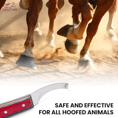 Equine Care Farrier Hoof Knife, Left-Handed, Brass Cap for Horse Shoeing - style: Left Handed