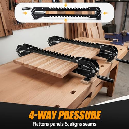 24" panel clamps woodworking 2 Pack, 4-Way Pressure Parallel Clamp | For Cabinet, Tabletops, Board Cabinet, Adjustable Parallelogram Couplers, Cutting Board Clamps For Precision