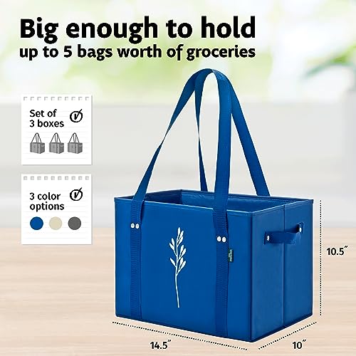 Green Bulldog Reusable Grocery Bags, Tote Bag For Shopping, Beige, 3 Pack - color: Beige | 3pck