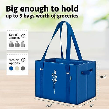 Green Bulldog Reusable Grocery Bags, Tote Bag For Shopping, Beige, 3 Pack - color: Beige | 3pck
