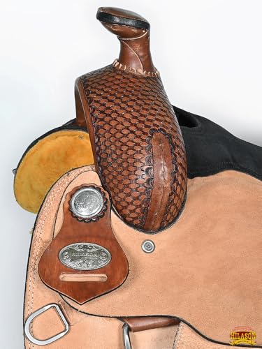 HILASON Dark Brown Western Roping Saddle Hand Tooled