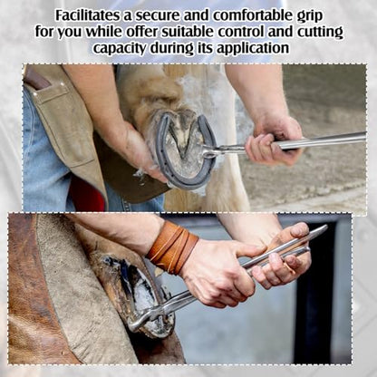 16 Inch Hoof Nippers Stainless Steel Farrier Tools Quality Hoof Trimmers with Gloves for Horse Goat Sheep Pigs Cattle Trimming Cutters Supplies Kit