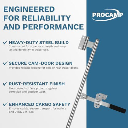 ProCamp 55" Cam Bar Lock | Enclosed Trailer & RV Swing Door Latch - size: 55"