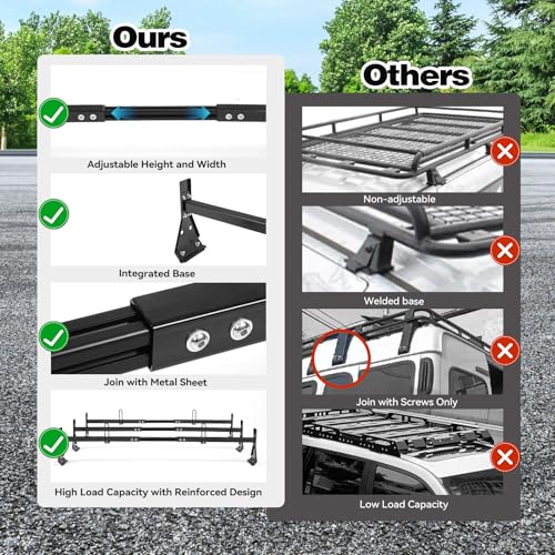 Colinktool Universal Van Ladder Roof Racks, Adjustable Van Roof Ladder Rack