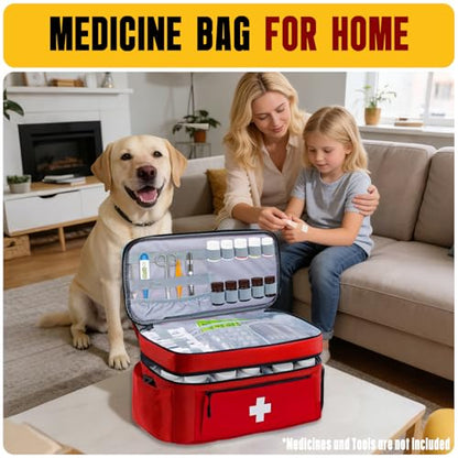 First Aid Bag Empty 2-Layer Large 16" x 9½"x7 Red - color: Red