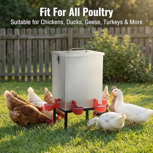 3 Gallon Chicken Waterer with Cups & Nipples, Stainless Steel