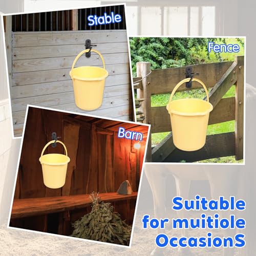 MAQUITA 10 Pack Bucket Hooks, Heavy Duty Iron Equestrian Hangers, Multi-Functional Water Bucket Hook for Hanging Horse Supplies, Feeding, Tying Horse