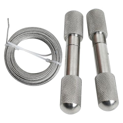 Wire Saw for Goat Horns with 2 Handles, Dehorning Cutting Tool OB Stainless Steel Heavy Duty Braided Removal Cutter, Rust Resistant Pocket String Compact for Outdoor Camping Garden Cattle Fishing