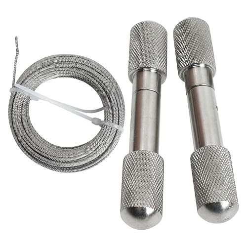 Wire Saw for Goat Horns with 2 Handles, Dehorning Cutting Tool OB Stainless Steel Heavy Duty Braided Removal Cutter, Rust Resistant Pocket String Compact for Outdoor Camping Garden Cattle Fishing